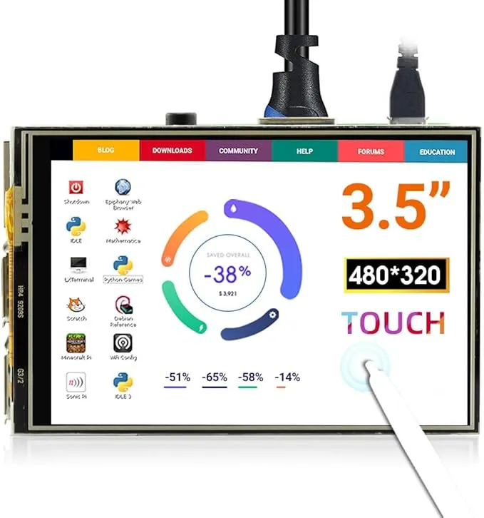 ROADOM - 7インチ Raspberry Pi用タッチモニター IPS 1024X600