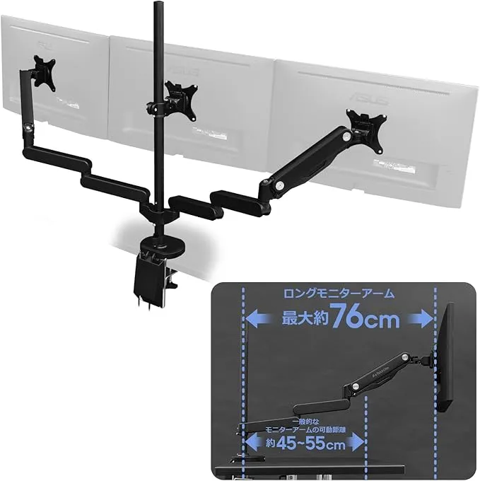 Bauhutteロングモニターアーム GSデュアルBMA-2GSUSBポート付き index.jpg