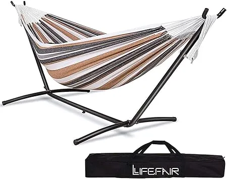 Amazon | LifeFair ハンモック 自立式スタンドセット ダブル