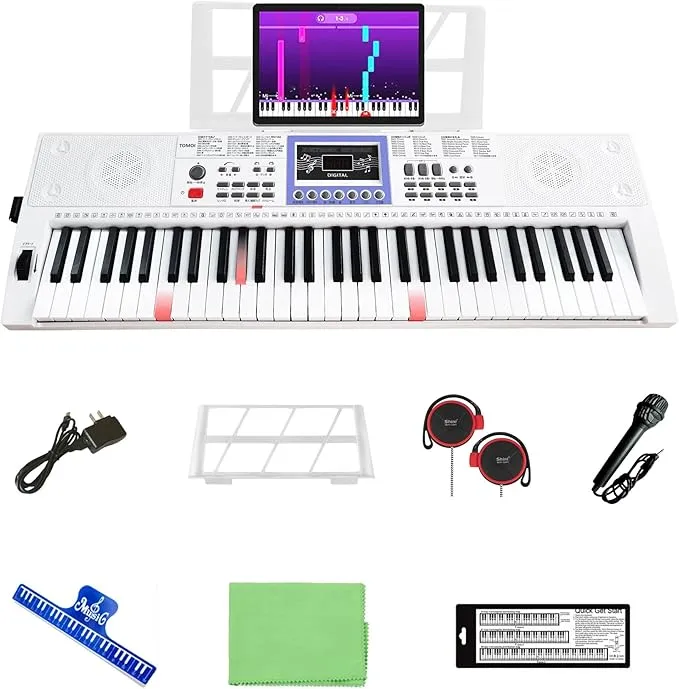 TOMOI 電子ピアノ TP61-5 61鍵 Amazon | トモイ TOMOI 電子キーボード 61鍵盤 日本語表記 電池