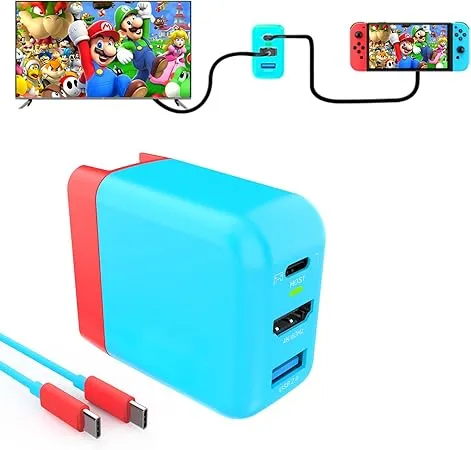 Nintendo Switch用ドック。旅行先で特に役立つ電源アダプタ付きドック7