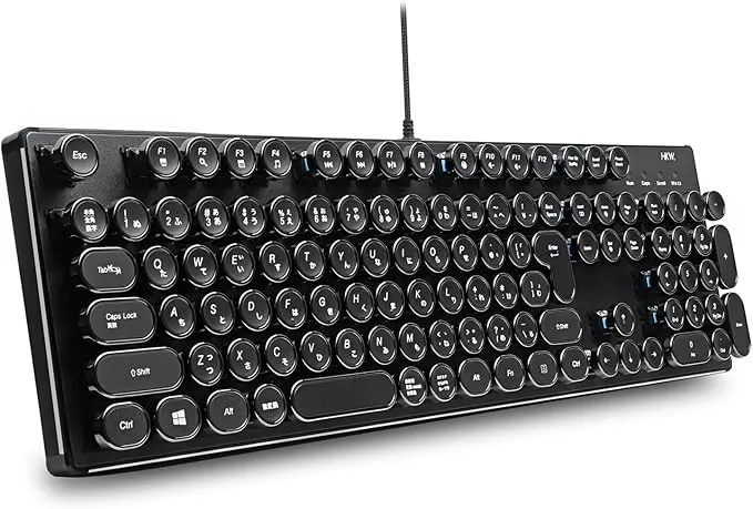 HKW. - タイプライター風メカニカルキーボード 青軸 JIS規格 109キー