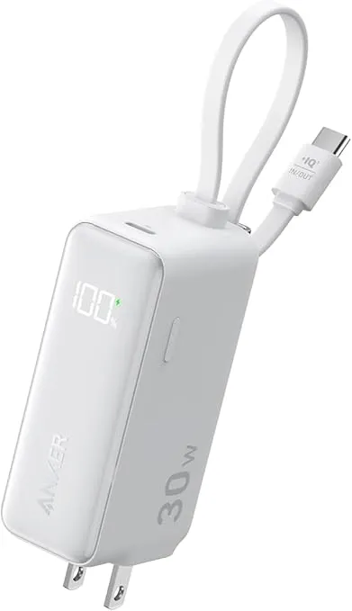 Anker Power Bank (30W, Fusion, Built-In USB-C ケーブル)