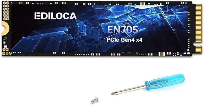 内蔵型SSD EDILOCA EN705 2TB SSD M.2 NVMe PCIe 4.0 Ediloca EN705 SSD 2 Tb PCIe Gen4, NVMe M.2 2280, do 4800 MB