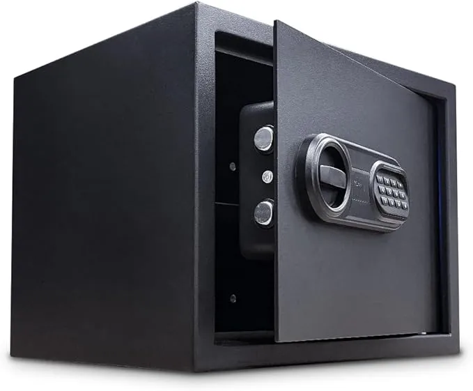 minesto - 金庫 指紋 テンキー式 電子 タッチパネル 指紋認証 アラーム