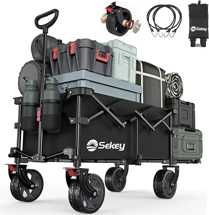 Sekey - 後ろ開け 長物対応 大容量185L 耐荷重150kg アウトドアワゴン