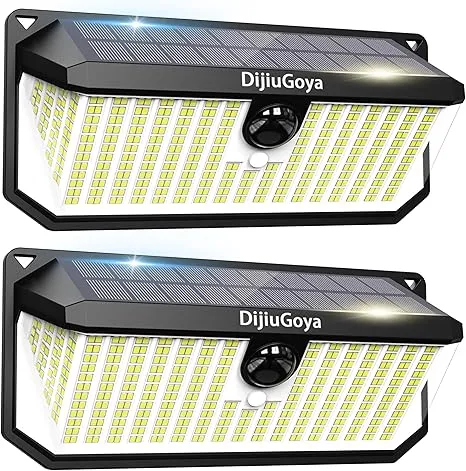 DijiuGoya - 昇級版2pcs ソーラーライト センサーライト 466LED