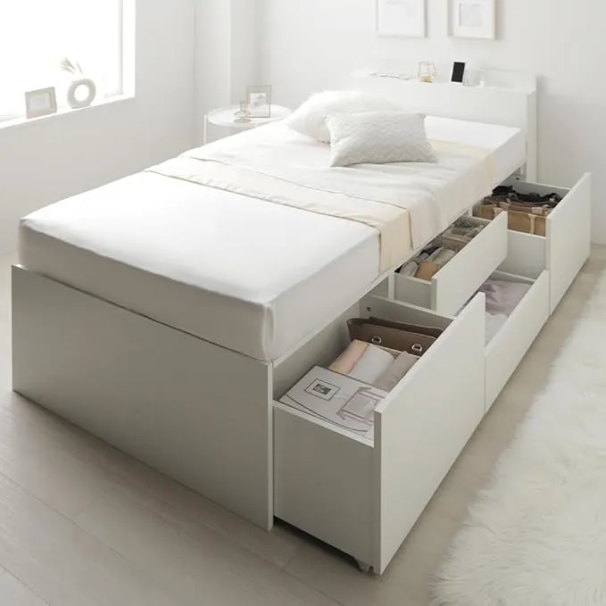 RASIK(ラシク) - ベッド シングル フレームのみ ホワイト 収納付き