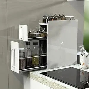 ママ倉 - 【全面的にアップグレードしました】隠せる調味料ラック 2段