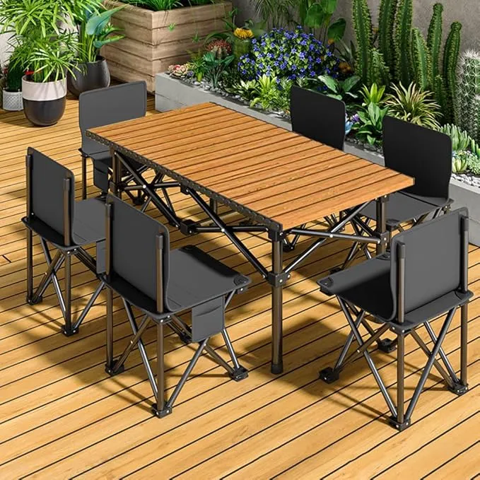 Aomoso - アウトドア テーブル チェア 7点セット アルミテーブル椅子