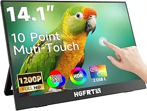 HGFRTEE 14インチ タッチパネル モニター 1920x1200 Amazon.com: HGFRTEE Portable Monitor Touchscreen 14
