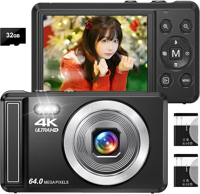 Keculbo - デジカメ 4K 6400万画素 デジタルカメラ 30FPS AFオート