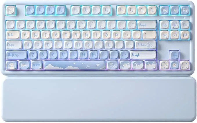 YUNZII B87 MOAキーキャップ ガスケット RGB リストレスト付 Amazon | YUNZII B87 ワイヤレスメカニカルキーボード