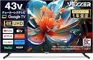 FPD - チューナーレステレビ 43V型 4K Google TV (CG43-C2 2024