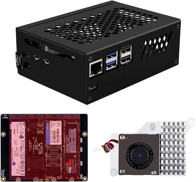 ElectroCookie - Mini PCケース Raspberry Pi 5用 M.2 NVMe SSD PCIe