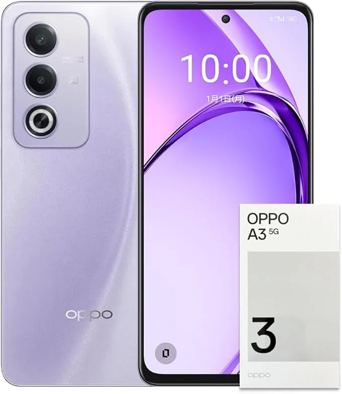 OPPO A3 5G パープル A4020P OPPO A セイモバイル☆国内Ymobile版 SIMフリー A3 5G 4GB+128GB