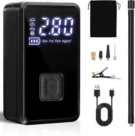 ASNOO - 電動空気入れ バイク用 エアポンプ 電動 充電式 エアーポンプ