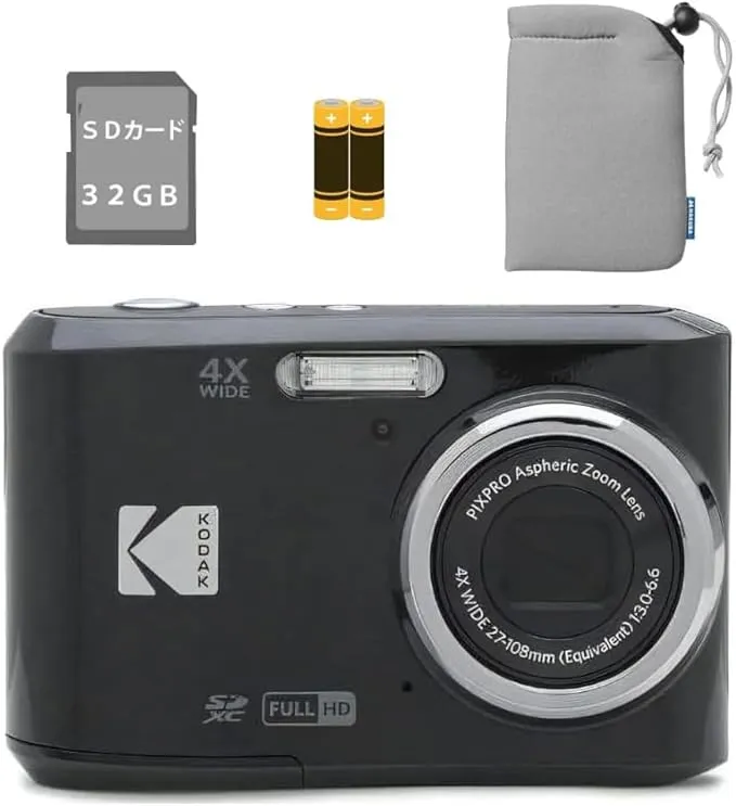 コダック コンパクトデジタルカメラ 防水 1600万画素 SD 32GB 付属
