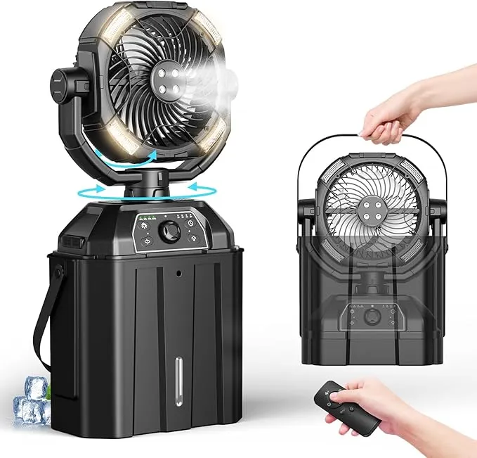 キャンプ扇風機 ミストファン 自動首振り 強風 充電式 リモコン キャンプ用品 BAFK - キャンプ 扇風機 ミストファン 自動首振り 超強風 最大55
