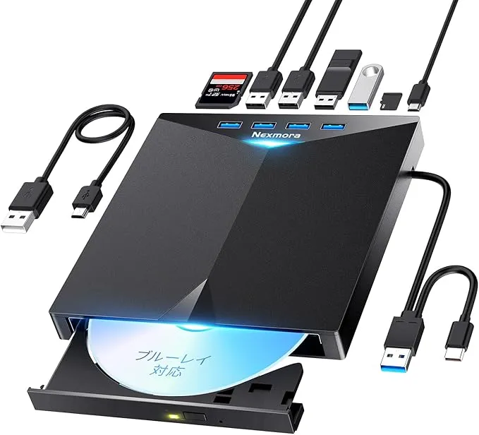 Nexmora - ブルーレイドライブ 外付け USB3.0＆Type-C両接続 外付け