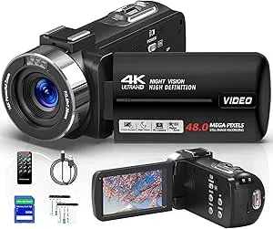 Ultra HD 4K 48MP ビデオカメラ Amazon | マイク付き48MP HD 4Kデジタルカメラ4KHDビデオ録画