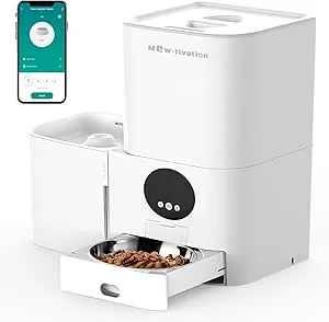 2in1 自動給餌器 猫 中小型犬用 給餌器＆給水器 一体型 スマホ遠隔操作 615xpqHEkmL.