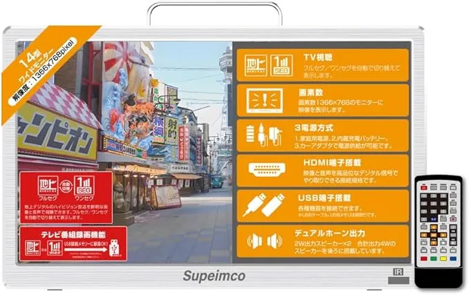 Supeimco - 14インチポータブルテレビ SM-MTV14WH の評価 | SHOPSTAFF