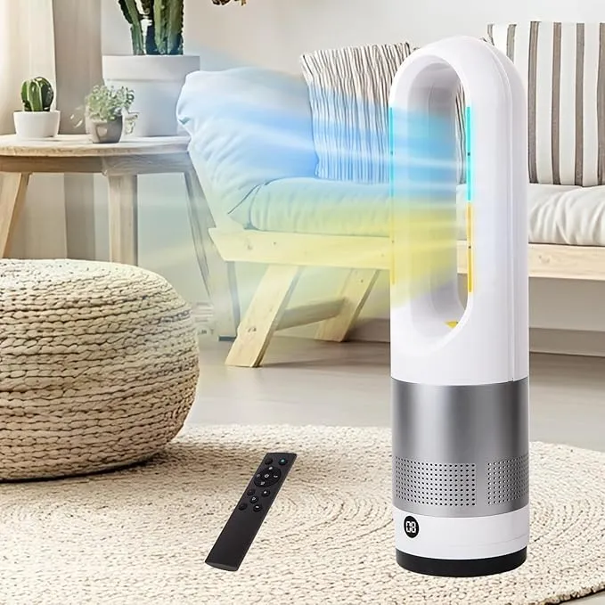 最終値下げ　未使用品　タワーファン AM-018JR セラミックヒーター　冷温風 2026冷暖兼用・羽根なし】セラミックヒーター 羽なし タワーファン 温