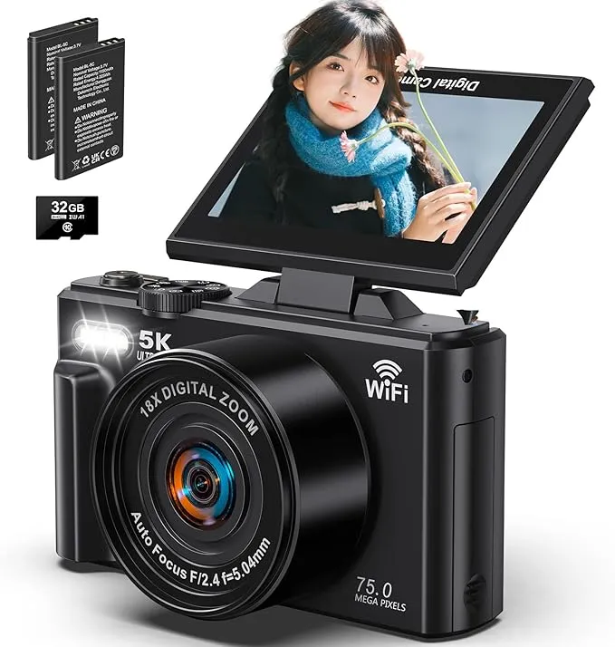 Keculbo - デジカメ 4K 6400万画素 デジタルカメラ 30FPS AFオート