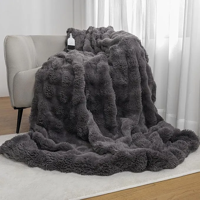 DGV - 電気毛布 ふわとろ ラビットファー調 スクエア 130*190cm FY-HW