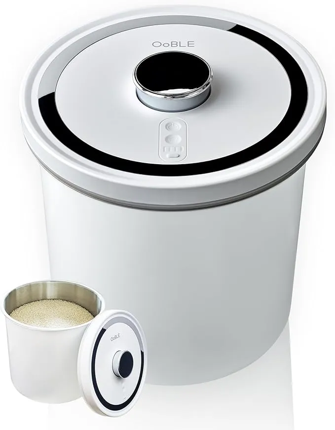 OoBLE - 真空保存容器 米びつ 密閉容器 お米10kg ステンレス製 ライス