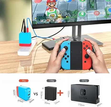 Nintendo Switch用ドック。旅行先で特に役立つ電源アダプタ付きドック7