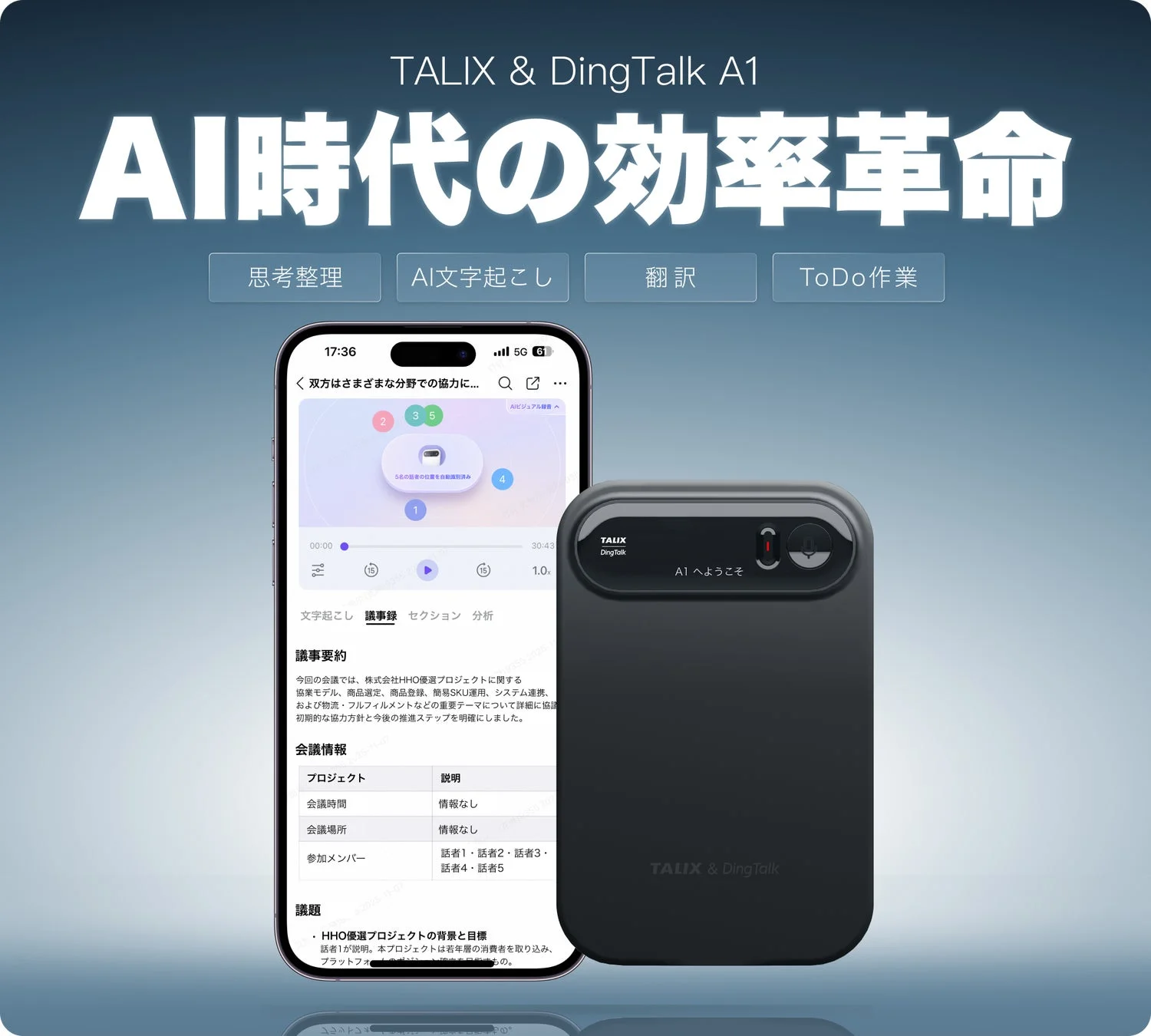 TALIX & DingTalk A1 レビュー｜日本語特化AIボイスレコーダーで仕事